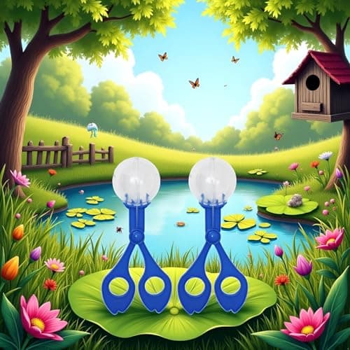 2-Pcs Blue Nature Exploration Tools - Ergonomic Scoopers and Clamps for Field Research and Outdoor Activities, Durable Plastic Design with Non-Slip Grip
