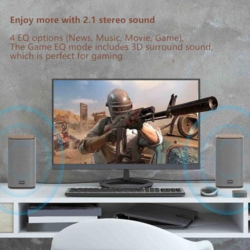 2.1 Bluetooth Computer Speakers with Wireless Subwoofer and Wireless Touchpad for Desktop Laptop Pc Stereo Gaming Speakers, 4 EQ Modes, Aesthetic Style with Great Sound Quality