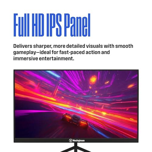 Westinghouse 27 Inch Flat Gaming Monitor, 180Hz, 1ms, AMD FreeSync Support, Low Motion Blur, 1080p Full HD IPS Display, for Office, PC & Console Games with Built in Speakers, 1x DisplayPort, 2X HDMI