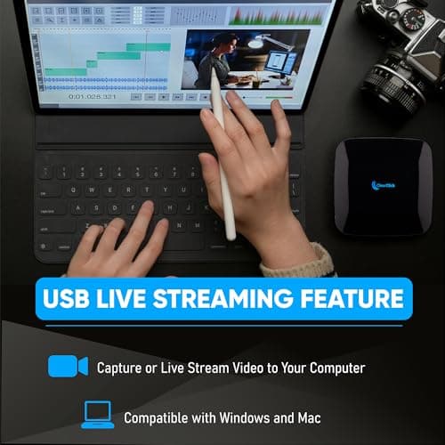 ClearClick 4K HD Video Capture Box 2.0 (Second Generation) - Record Audio and Video from 4K HDMI Sources [Content-Protected Sources Not Supported] - Saves onto USB Flash Drive or MicroSD Card