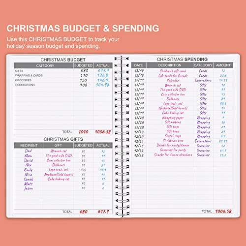 Budget Planner - Monthly Finance Organizer with Expense Tracker Notebook to Manage Your Money Effectively, Undated Finance Planner/Account Book, Start Anytime, 1 Year Use, A5, Rose Watercolor