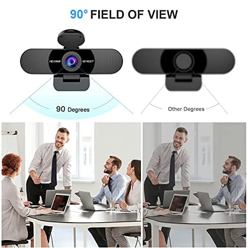 EMEET 1080P Webcam with Microphone, C960 Web Camera, 2 Mics Streaming Webcam, 90°FOV Computer Camera, Plug and Play USB Web Cam for Online Calling/Conferencing, Zoom/Teams/Facetime/YouTube, Laptop/PC