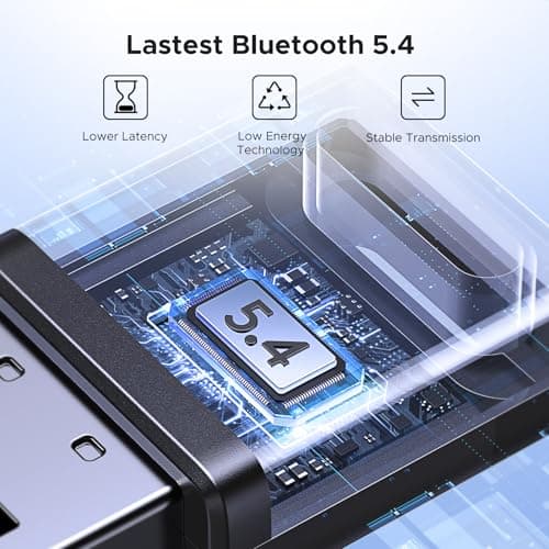 UGREEN USB Bluetooth Adapter, 5.4 Dongle for PC, Plug & Play for Windows 11/10/8.1, Bluetooth Receiver & Transmitter for Keyboard/Mouse/Headphone/Speakers/Printer