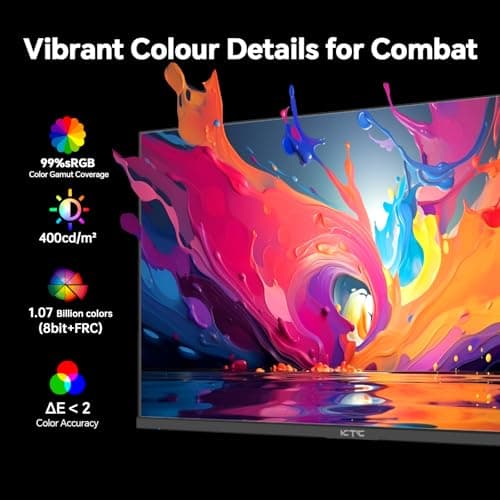 24 inch Gaming Monitor QHD 180Hz, Fast IPS 1440p Computer Monitor, Up to 185Hz, 1ms, G-Sync/FreeSync, HDR400, Height Adjustable, 2 x HDMI, 1 x DP H24T7
