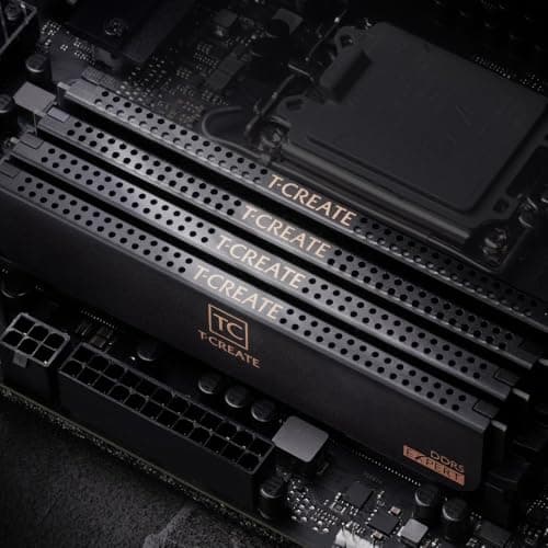TEAMGROUP T-Create Expert CL30 Overclocking 10L DDR5 32GB Kit (2 x 16GB) 6000MHz (PC5-48000) Intel XMP 3.0 & AMD Expo Compatible Desktop Memory Module Ram Black - CTCED532G6000HC30DC01