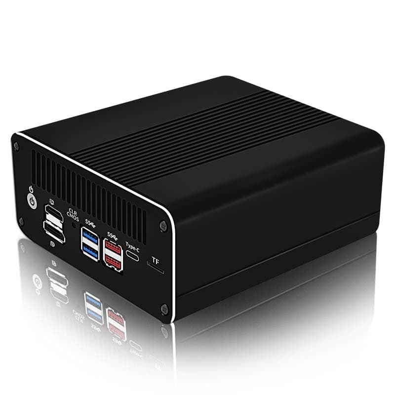 CWWK Mini PC 13th Intel i7-1355U(10C/12T,up to 5GHz), 6*Intel i226-V 2.5G Ethernet Ports 10-core Soft Routing,2*USB3.2|1*TF Slot|2*SATA|1*M.2 NVMe x4|Triple Display 4K,64G RAM 1TB SSD.