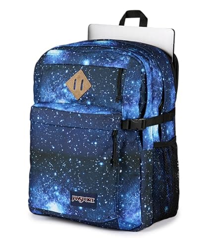 JanSport Main Campus Backpack - Travel or Work Backpack with 15-Inch Laptop Sleeve and Dual Water Bottle Pockets, Stellar Starfield