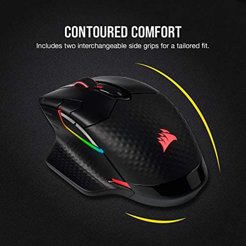 Corsair Dark Core RGB Pro SE, FPS/MOBA Gaming Mouse with SLIPSTREAM Technology, Black, Backlit RGB LED, 18000 DPI, Optical, Qi wireless charging certified