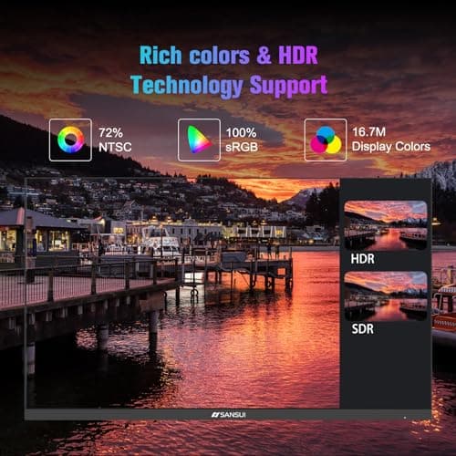 SANSUI Monitor 24 inch 100Hz USB Type-C Computer Monitor丨FHD 1080P PC Monitor丨HDMI丨FreeSync丨HDR丨Earphone Jack丨 Ergonomic Tilt for Home and Office