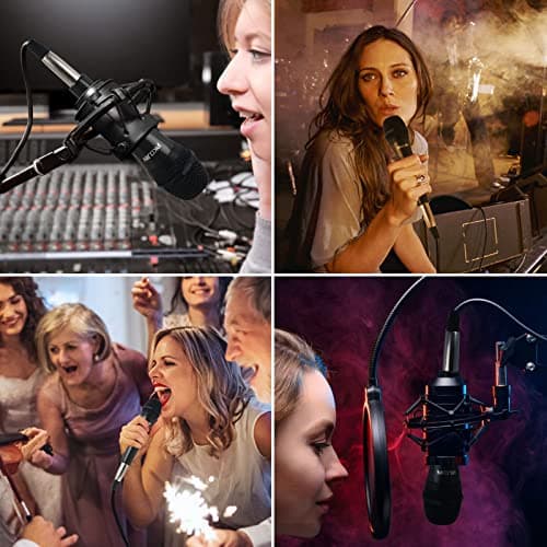 Dynamic Karaoke Microphone for Singing, Vocal Wired Microphone for Karaoke, Handheld Mic with 10 Ft Cable, Mics for Speaker with ON/Off Switch
