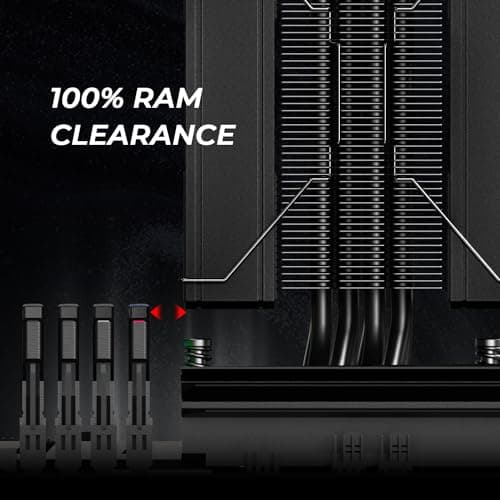 ID-COOLING FROZN A410 DK CPU Cooler, All-Black Layout Single Tower with 2x120mm FDB Fans in a Push-Pull Configuration, Noninterference with RAM, Compatible with Intel and AMD Latest Sockets