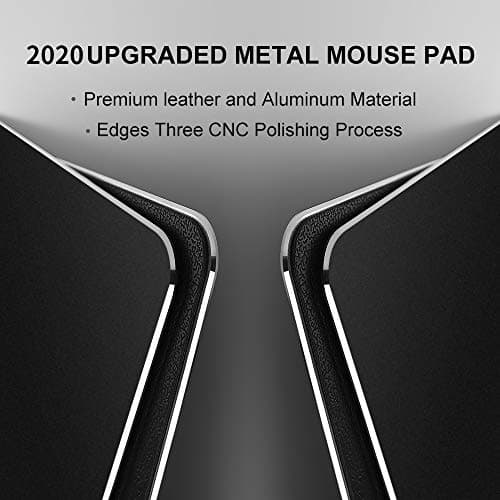 Vaydeer Hard Metal Mouse Pad for Desk Black Metal Aluminum Mouse Pad Mat Smooth Magic Ultra Thin Double Side Mouse Mat Waterproof for Gaming and Office, 9.05X7.08 Inch