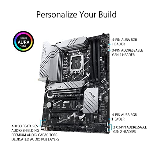 ASUS Prime Z790-P WiFi D4 LGA 1700(Intel 14th,12th&13th Gen) ATX motherboard (PCIe 5.0,DDR4,14+1DrMOS,3x M.2,WiFi 6, Bluetooth v5.2,2.5Gb LAN, front panel USB 3.2 Gen 2 USB Type-C, Thunderbolt 4/USB4)