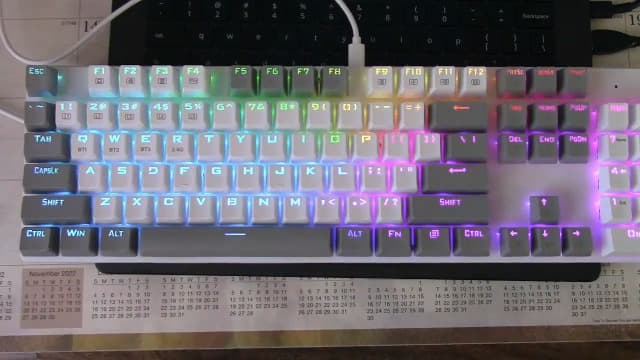 Wireless Mechanical Keyboard, Triple Mode 2.4G/USB-C/Bluetooth Gaming Keyboard, 104 Keys Programmable, Customize RGB Backlit, Red Switch, Bicolor PBT Keycaps, Rechargeable Wired Keyboard for Laptop PC