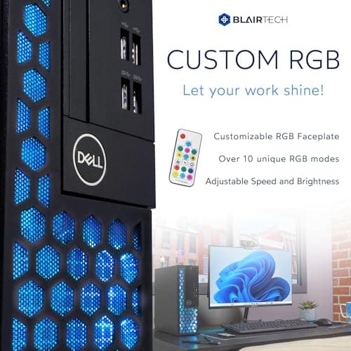 BlairTech RGB Desktop Computer - Intel i5-8500 CPU (3.2GHz) | 16GB DDR4 RAM | 1TB SSD Solid State | Windows 11 Professional | Home or Office PC | WiFi + Bluetooth