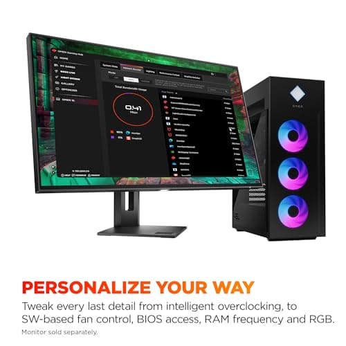 HP OMEN 45L Gaming Desktop, Intel Core Ultra 9 285K, 64 GB RAM, 2 TB SSD, NVIDIA GeForce RTX 5090, Windows 11 Pro, Microsoft Copilot, Tempered Glass, GT22-3090 (2025)