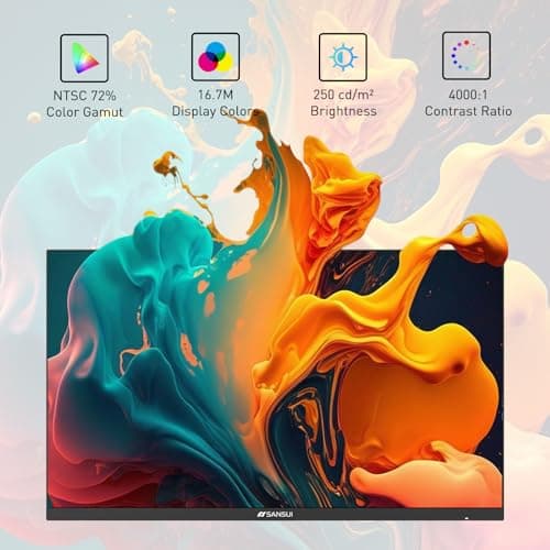 SANSUI Monitor 24 Inch 100Hz PC Monitor, HDMI VGA Ports VESA Mount, FHD Computer Monitor Ultra-Slim Ergonomic Tilt Eye Care for Home Office (ES-24F2, HDMI Cable Included)