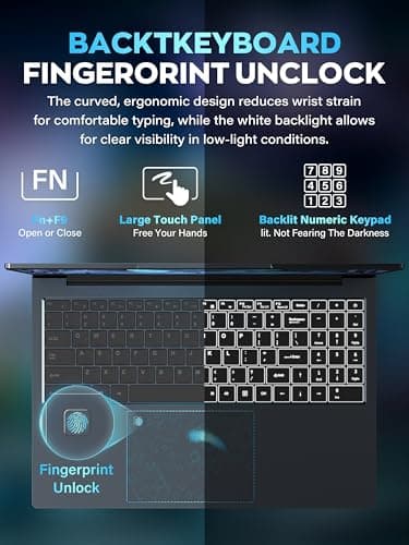 【MS Office 2024/Win 11 Pro】 2025 Laptops 16" 3K 3072x1920 IPS Laptop Computer with in tel N150(UP to 3.6 GHz),16G RAM, Backlit KB/Fingerprint/Webcam/Wi-Fi 5/BT, HDMI/USB-C/RJ45 (512G NVME SSD)
