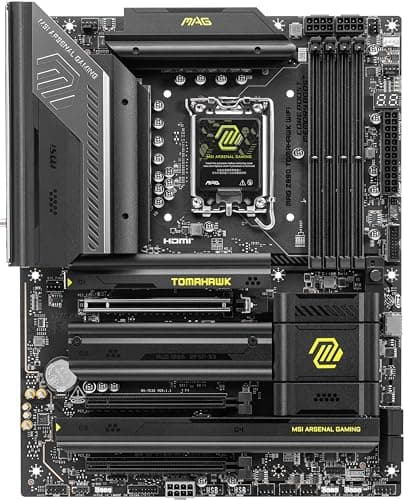 MSI MAG Z890 Tomahawk WiFi Gaming Motherboard (Supports Core Ultra Series 2 Intel Processors, LGA 1851, DDR5, PCIe 5.0, M.2, SATA, 5Gbps LAN, USB Type-C, Wi-Fi 7, Bluetooth 5.4, Thunderbolt 4, ATX)