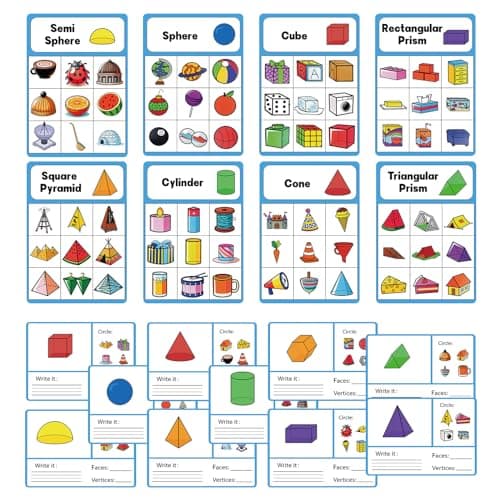 100 Pcs 3D Shapes for Teaching - Geometric Solids and Geometry Manipulatives for Classroom - Enhance Learning Experience