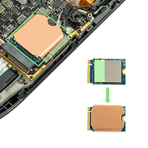 Heatsink Thermal Pad for Steam Deck SSD, M.2 2230 NVME SSD Copper Heat Sink Cooling Thermal Pastes Back Cover Opening Tools Back Screws Replacements Screwdriver Repair Kit for Stream Deck SSD
