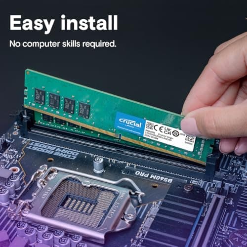 Crucial 16GB DDR4 RAM Kit (2x8GB), 2400MHz (PC4-19200) CL17 UDIMM 288-Pin Unbuffered Desktop Memory, Compatible with 13th Gen Intel Core and AMD Ryzen 7000 - CT2K8G4DFS824A