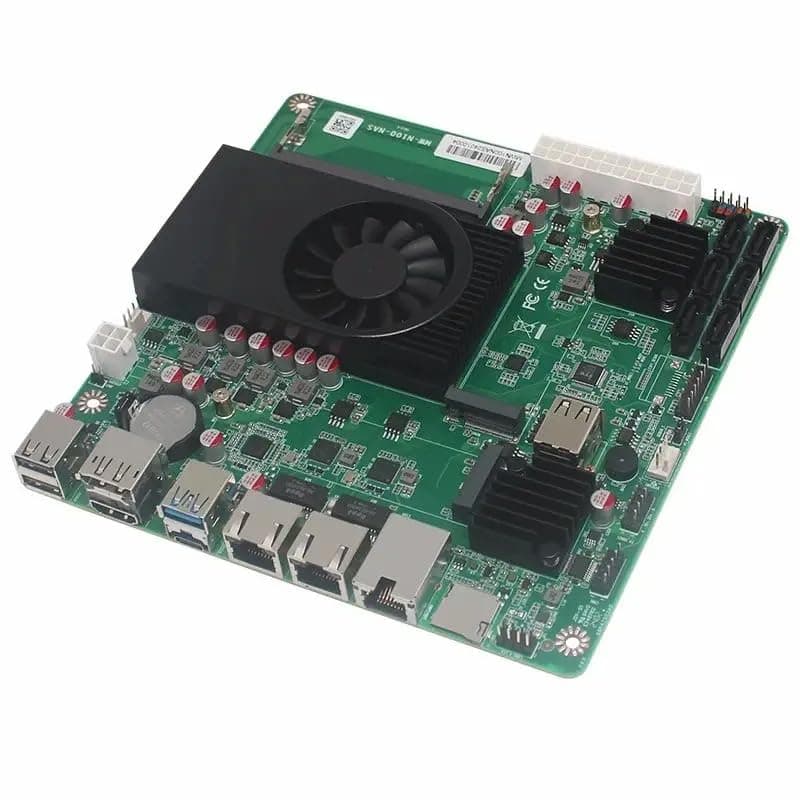 1 * 10G 2*i226-V 2.5G 3LAN Intel N100 NAS Motherboard 6-Bay 6*SATA3.0 2*M.2 NVMe 1*DDR5 Soft Router ITX Mainboard