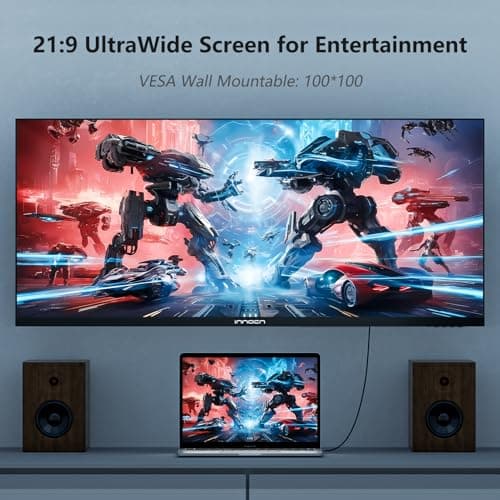 INNOCN 40 Inch Ultrawide Monitor 3440 x 1440p 144Hz PC Desktop Gaming Display, USB Type C 90W, HDMI, DisplayPort, HDR400, Built-in Speaker, Tilt/Height Adjustable - Black