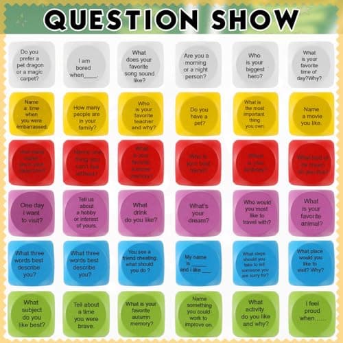 Hanaive 12 Pcs Learning Conversation Cubes Social Emotional Learning Activities Family Dice Game Speech Therapy for Kids Teacher Family Classroom (Wood)