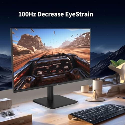 27 Inch QHD(2560 * 1440) 100Hz Computer Monitor - IPS Panel, Anti-Blue Light Screen, 100% High Color Gamut, 123% sRGB, Support FreeSync and GSync, PC Monitor for Casual Gaming and Working