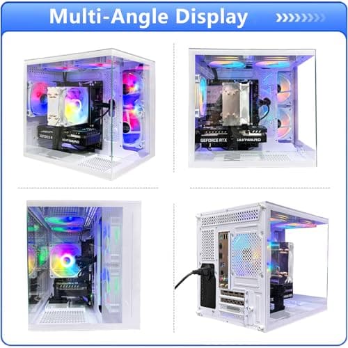 Gaming PC Core I5-12400F(6Cores Up to 4.4G) RTX 3050 6G Nvme SSD 1TB 32GB RAM 650W WiFi 6 Prebuilt Towers Desktop Computer White