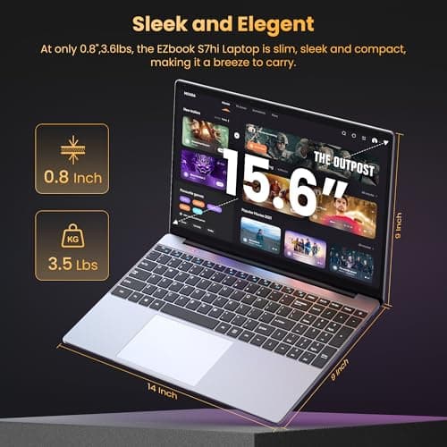 jumper Laptop, 12GB RAM 640GB ROM, Office 365-1 Year 5305U Processor, 15.6 Inch Computer, FHD IPS Screen, 38Wh Battery, 2 Stereo Speakers, USB3.0 * 2, HDMI, for Business and Students.