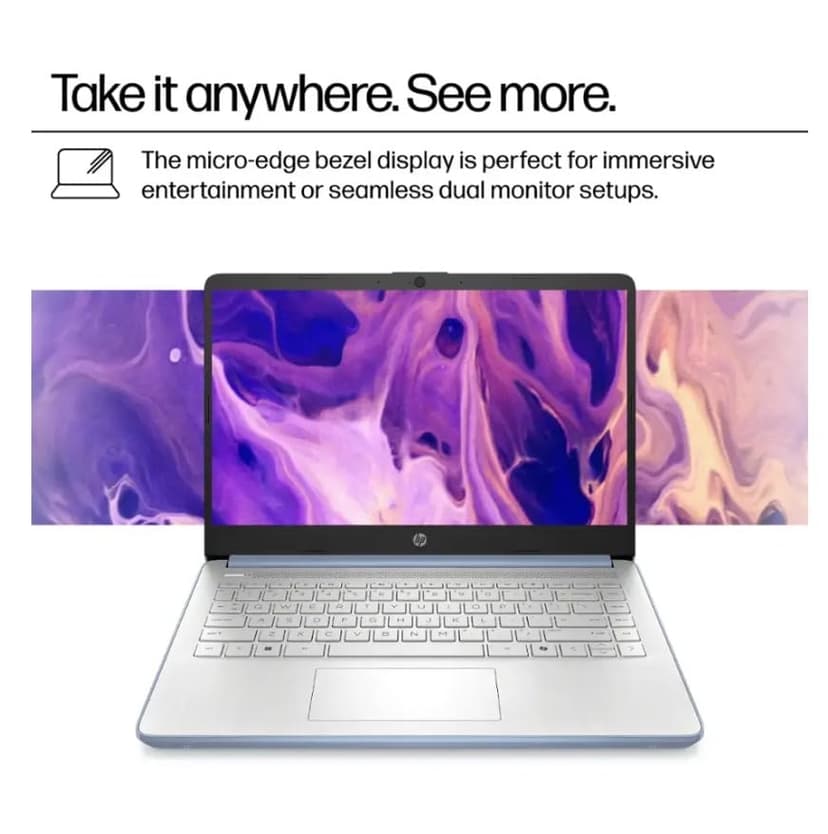 HP 2025 Student Business Laptop, Intel Processor N150(up to 3.6 GHz), 14 Inch LED Screen,16G RAM, 128GB Storange,1 Year Office 365, Windows 11 Home,Sky Blue w/YYY Accessories