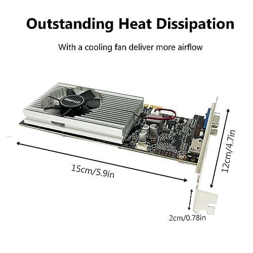 QTHREE GeForce GT 210 Low Profile Graphics Card, 1024 MB DDR3 64 Bit,Video Card for PC GPU,PCI Express x16,HDMI,VGA