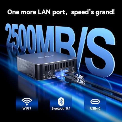GEEKOM GT1 Mega AI Mini PC,14th Intel Ultra U9-185H (Up to 5.1 GHz), 32GB DDR5 2TB M.2 NVMe PCIe Gen4 SSD, Mini Desktop Computers Windows 11 Pro, WiFi 7/BT 5.4/Dual 2.5G LAN/USB4.0/8K/3 Years Warranty