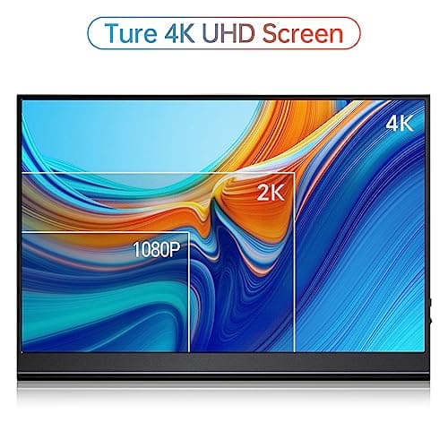 VILVA 4K Portable Monitor, 15.6'' IPS 3840x2160 UHD Computer Monitor, 100% Adobe RGB Gaming Monitor USB C HDMI Portable Travel Display w/Speakers Smart Cover for Laptop Xbox PS4 Switch Phone Mac