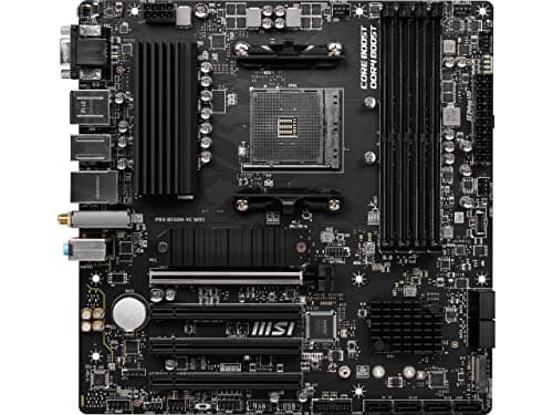 MSI PRO B550M-VC WiFi ProSeries Motherboard (AMD Ryzen 5000 Series, AM4, DDR4, PCIe 4.0, SATA 6Gb/s, M.2, USB 3.2 Gen 2, HDMI/DP, Wi-Fi 6E, Bluetooth 5.2, mATX)