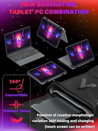 11" Convertible 2-in-1 Touchscreen Laptop, in tel N100,16GB RAM,1T SSD,FHD 1920 * 1200 IPS,Win 11 Pro PC,Backlit Keyboard, WiFi,USB-C,HDMI,Oval Trackpad,Lightweight for Business&Students