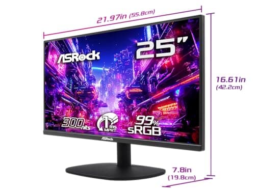 ASRock 25 inch 100 Hz Light Gaming Monitor for Home Office (Low Blue Light & Flicker-Free) IPS