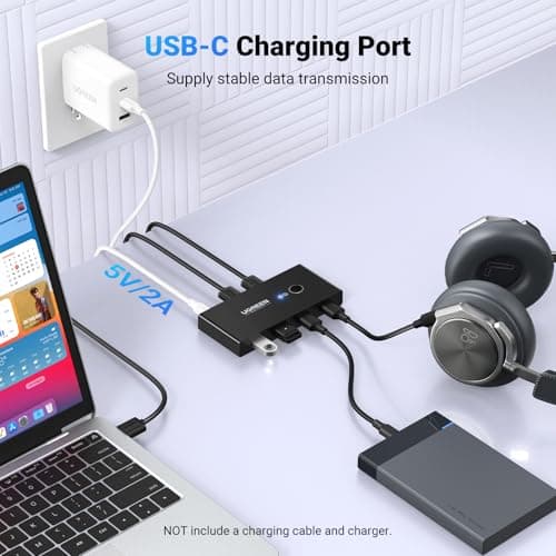 UGREEN USB Switch Selector 2 Computers Sharing 4 USB Devices USB 2.0 Peripheral Switcher Box Hub for Mouse Keyboard Scanner Printer PCs with One-Button Swapping and 2 Pack USB A to A Cable