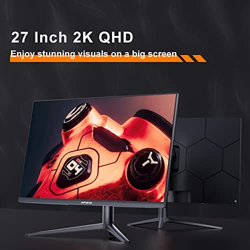 Gaming Monitor 27 Inch QHD 1440P Computer Monitor 165Hz VA 1ms Built-in Speakers, FreeSync, Ultra-Thin PC Monitor, VESA Compatible, Tilt Adjustable, Liftable Stand, Eye Care, HDMI X2 /DP