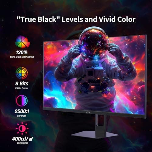 27'' 240hz Gaming Monitor 1440p(2560× 1440) 144Hz 1ms Fast HVA HDR400 130% sRGB HDMI & DisplayPort AdaptiveSync VESA Tilt Eye Care