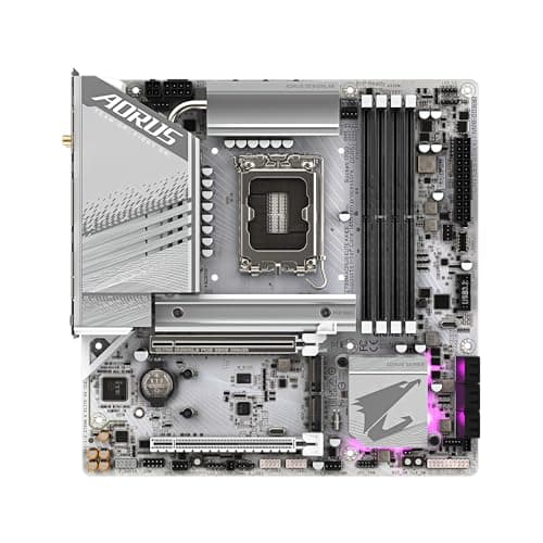 GIGABYTE Z790M AORUS Elite AX ICE LGA 1700 Intel Z790 M-ATX Motherboard with DDR5, Triple M.2, PCIe 5.0, USB 3.2 Gen2X2 Type-C, Intel Wi-Fi 6E, 2.5GbE LAN, Q-Flash Plus, EZ-Latch Plus