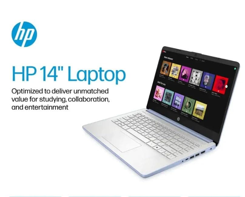 HP 2025 Student Business Laptop, Intel Processor N150(up to 3.6 GHz), 14 Inch LED Screen,16G RAM, 128GB Storange,1 Year Office 365, Windows 11 Home,Sky Blue w/YYY Accessories
