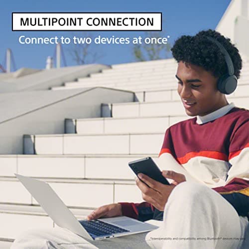 Sony WH-CH520 Wireless Headphones Bluetooth On-Ear Headset with Microphone and up to 50 Hours Battery Life with Quick Charging, Black