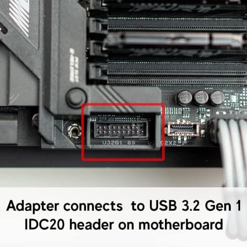 LINKUP - USB-C Front Panel Adapter - Converts Motherboard 3.0/3.1 IDC20 19-Pin Header to Type-C (A-Key) - Designed for All USB-C Devices - Solid Construction for Durability and Longevity