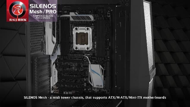 RAIJINTEK SILENOS MS PRO, PC Case ATX Tower with Mesh at Front and Tempered Glass (4.0mm) Side Panel, Comes with Pre-Installed 2pcs 200mm ARGB Fans at Front and 1pcs 120mm ARGB Fan at Rear.