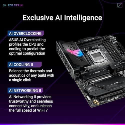 Micro Center AMD Ryzen 9 9950X CPU Processor with ASUS ROG Strix X870E-E Gaming WiFi X870 ATX Motherboard (18+2+2 Power Stages, WiFi 7, 5X M.2, PCIe 5.0, USB4)