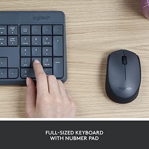Logitech MK235 Wireless Keyboard and Mouse Combo for Windows, USB Receiver, Long Battery Life, Laptop and PC Keyboard and Mouse Wireless