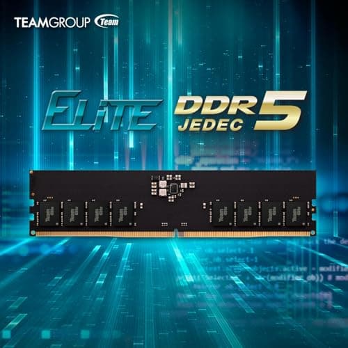 TEAMGROUP Elite DDR5 16GB 6000Mhz PC5-48000 CL48 Non-ECC Unbuffered UDIMM 288 Pin PC Computer Desktop Memory Module Ram Supports Intel & AMD TED516G6000C4801